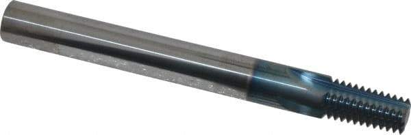 Scientific Cutting Tools - 1/4-18, 3/8-18 Thread, 3/8" Shank Diam, TiAlN Coating, Solid Carbide Straight Flute Thread Mill - 4 Flutes, 3-1/2" OAL, 1/4" Min Noml Diameter - Exact Tool & Supply