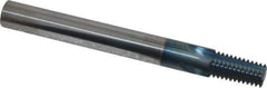 Scientific Cutting Tools - 1/4-18, 3/8-18 Thread, 3/8" Shank Diam, TiAlN Coating, Solid Carbide Straight Flute Thread Mill - 4 Flutes, 3-1/2" OAL, 1/4" Min Noml Diameter - Exact Tool & Supply