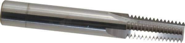 Scientific Cutting Tools - 1/2-14, 3/4-14 Thread, 1/2" Shank Diam, Bright Coating, Solid Carbide Straight Flute Thread Mill - 4 Flutes, 3-1/2" OAL, 1/2" Min Noml Diameter - Exact Tool & Supply