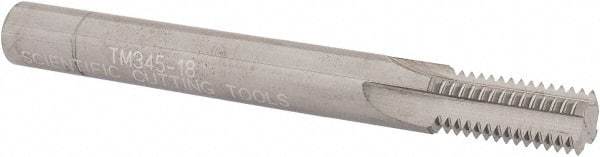 Scientific Cutting Tools - 7/16-18 Thread, 3/8" Shank Diam, Bright Coating, Solid Carbide Straight Flute Thread Mill - 4 Flutes, 3-1/2" OAL, 7/16" Min Noml Diameter - Exact Tool & Supply