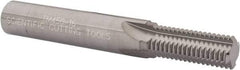 Scientific Cutting Tools - 9/16-16 Thread, 1/2" Shank Diam, Bright Coating, Solid Carbide Straight Flute Thread Mill - 4 Flutes, 3-1/2" OAL, 9/16" Min Noml Diameter - Exact Tool & Supply