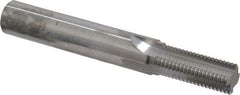 Scientific Cutting Tools - 9/16-18 Thread, 1/2" Shank Diam, Bright Coating, Solid Carbide Straight Flute Thread Mill - 4 Flutes, 3-1/2" OAL, 9/16" Min Noml Diameter - Exact Tool & Supply