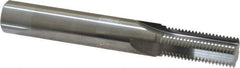 Scientific Cutting Tools - 9/16-20 Thread, 1/2" Shank Diam, Bright Coating, Solid Carbide Straight Flute Thread Mill - 4 Flutes, 3-1/2" OAL, 9/16" Min Noml Diameter - Exact Tool & Supply