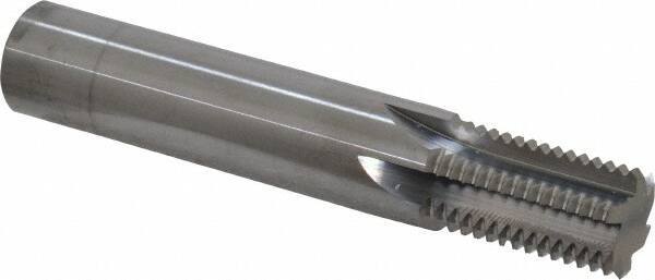 Scientific Cutting Tools - 7/8-14 Thread, 5/8" Shank Diam, Bright Coating, Solid Carbide Straight Flute Thread Mill - 6 Flutes, 3-1/2" OAL, 7/8" Min Noml Diameter - Exact Tool & Supply