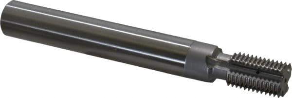 Scientific Cutting Tools - 1-12 Thread, 3/4" Shank Diam, Bright Coating, Solid Carbide Straight Flute Thread Mill - 4 Flutes, 6" OAL, 1" Min Noml Diameter - Exact Tool & Supply