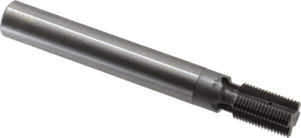 Scientific Cutting Tools - 1-16 Thread, 3/4" Shank Diam, Bright Coating, Solid Carbide Straight Flute Thread Mill - 4 Flutes, 6" OAL, 1" Min Noml Diameter - Exact Tool & Supply