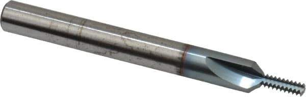 Scientific Cutting Tools - #8-32 Thread, 1/4" Shank Diam, TiCN Coating, Powdered Metal Straight Flute Thread Mill - 3 Flutes, 2-1/2" OAL, #8 Min Noml Diameter - Exact Tool & Supply
