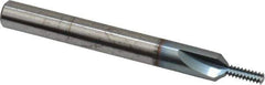 Scientific Cutting Tools - #8-32 Thread, 1/4" Shank Diam, TiCN Coating, Powdered Metal Straight Flute Thread Mill - 3 Flutes, 2-1/2" OAL, #8 Min Noml Diameter - Exact Tool & Supply