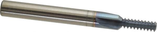 Scientific Cutting Tools - 1/4-20 Thread, 1/4" Shank Diam, TiCN Coating, Powdered Metal Straight Flute Thread Mill - 3 Flutes, 2-1/2" OAL, 1/4" Min Noml Diameter - Exact Tool & Supply
