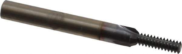 Scientific Cutting Tools - 1/4-24 Thread, 1/4" Shank Diam, TiCN Coating, Powdered Metal Straight Flute Thread Mill - 3 Flutes, 2-1/2" OAL, 1/4" Min Noml Diameter - Exact Tool & Supply
