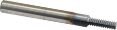 Scientific Cutting Tools - 1/4-28 Thread, 1/4" Shank Diam, TiCN Coating, Powdered Metal Straight Flute Thread Mill - 3 Flutes, 2-1/2" OAL, 1/4" Min Noml Diameter - Exact Tool & Supply