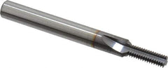 Scientific Cutting Tools - 1/4-32 Thread, 1/4" Shank Diam, TiCN Coating, Powdered Metal Straight Flute Thread Mill - 3 Flutes, 2-1/2" OAL, 1/4" Min Noml Diameter - Exact Tool & Supply