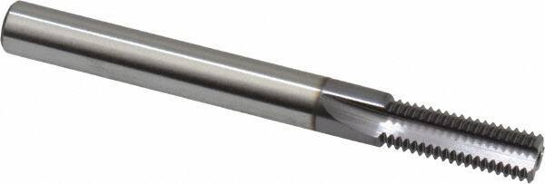 Scientific Cutting Tools - 5/16-28 Thread, 1/4" Shank Diam, TiCN Coating, Powdered Metal Straight Flute Thread Mill - 3 Flutes, 2-1/2" OAL, 5/16" Min Noml Diameter - Exact Tool & Supply