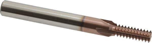 Scientific Cutting Tools - 7/16-14 Thread, 3/8" Shank Diam, TiCN Coating, Powdered Metal Straight Flute Thread Mill - 4 Flutes, 3-1/2" OAL, 7/16" Min Noml Diameter - Exact Tool & Supply