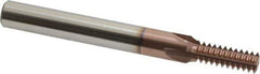 Scientific Cutting Tools - 7/16-14 Thread, 3/8" Shank Diam, TiCN Coating, Powdered Metal Straight Flute Thread Mill - 4 Flutes, 3-1/2" OAL, 7/16" Min Noml Diameter - Exact Tool & Supply
