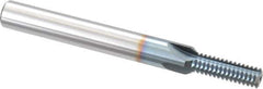 Scientific Cutting Tools - 3/8-18 Thread, 3/8" Shank Diam, TiCN Coating, Powdered Metal Straight Flute Thread Mill - 4 Flutes, 3-1/2" OAL, 3/8" Min Noml Diameter - Exact Tool & Supply