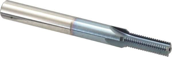 Scientific Cutting Tools - 3/8-24 Thread, 3/8" Shank Diam, TiCN Coating, Powdered Metal Straight Flute Thread Mill - 4 Flutes, 3-1/2" OAL, 3/8" Min Noml Diameter - Exact Tool & Supply