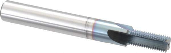 Scientific Cutting Tools - 1/2-20 Thread, 1/2" Shank Diam, TiCN Coating, Powdered Metal Straight Flute Thread Mill - 4 Flutes, 4" OAL, 1/2" Min Noml Diameter - Exact Tool & Supply