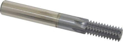 Scientific Cutting Tools - 5/8-11 Thread, 1/2" Shank Diam, TiCN Coating, Powdered Metal Straight Flute Thread Mill - 6 Flutes, 4" OAL, 5/8" Min Noml Diameter - Exact Tool & Supply