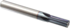 Scientific Cutting Tools - 5/8-16 Thread, 1/2" Shank Diam, TiCN Coating, Powdered Metal Straight Flute Thread Mill - 6 Flutes, 4" OAL, 5/8" Min Noml Diameter - Exact Tool & Supply