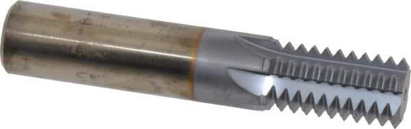 Scientific Cutting Tools - 1-8 Thread, 3/4" Shank Diam, TiCN Coating, Powdered Metal Straight Flute Thread Mill - 6 Flutes, 4" OAL, 1" Min Noml Diameter - Exact Tool & Supply