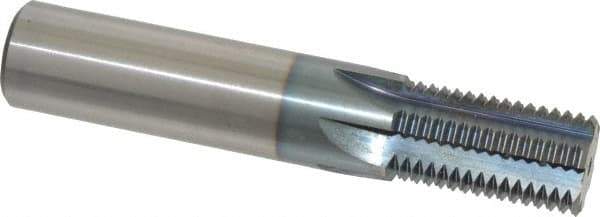 Scientific Cutting Tools - 1-12 Thread, 3/4" Shank Diam, TiCN Coating, Powdered Metal Straight Flute Thread Mill - 6 Flutes, 4" OAL, 1" Min Noml Diameter - Exact Tool & Supply
