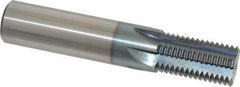 Scientific Cutting Tools - 1-12 Thread, 3/4" Shank Diam, TiCN Coating, Powdered Metal Straight Flute Thread Mill - 6 Flutes, 4" OAL, 1" Min Noml Diameter - Exact Tool & Supply