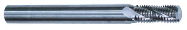Scientific Cutting Tools - 1-1/4" Shank Diam, Bright Coating, Carbide-Tipped Straight Flute Thread Mill - 8 Flutes, 8" OAL - Exact Tool & Supply