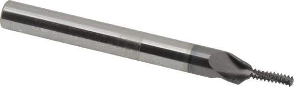 Scientific Cutting Tools - #8-32 UNC, 0.11" Cutting Diam, 3 Flute, Solid Carbide Helical Flute Thread Mill - Internal Thread, 5/16" LOC, 2-1/2" OAL, 1/4" Shank Diam - Exact Tool & Supply