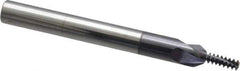 Scientific Cutting Tools - #10-24 UNC, 1/8" Cutting Diam, 3 Flute, Solid Carbide Helical Flute Thread Mill - Internal/External Thread, 0.35" LOC, 2-1/2" OAL, 1/4" Shank Diam - Exact Tool & Supply