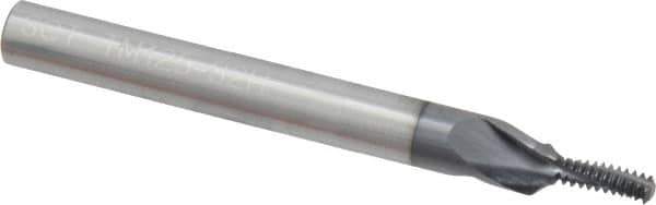 Scientific Cutting Tools - #10-32 UNF, 1/8" Cutting Diam, 3 Flute, Solid Carbide Helical Flute Thread Mill - Internal Thread, 5/16" LOC, 2-1/2" OAL, 1/4" Shank Diam - Exact Tool & Supply
