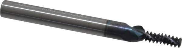 Scientific Cutting Tools - 1/4-20 UNC, 0.17" Cutting Diam, 3 Flute, Solid Carbide Helical Flute Thread Mill - Internal/External Thread, 0.52" LOC, 2-1/2" OAL, 1/4" Shank Diam - Exact Tool & Supply