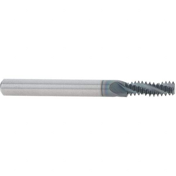 Scientific Cutting Tools - 5/16-18 UNC, 0.235" Cutting Diam, 3 Flute, Solid Carbide Helical Flute Thread Mill - Internal/External Thread, 0.689" LOC, 2-1/2" OAL, 1/4" Shank Diam - Exact Tool & Supply