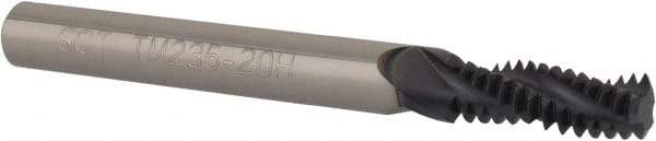 Scientific Cutting Tools - 5/16-20 UN, 0.235" Cutting Diam, 3 Flute, Solid Carbide Helical Flute Thread Mill - Internal/External Thread, 0.67" LOC, 2-1/2" OAL, 1/4" Shank Diam - Exact Tool & Supply