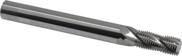 Scientific Cutting Tools - 7/16-24 UNS, 0.345" Cutting Diam, 4 Flute, Solid Carbide Helical Flute Thread Mill - Internal/External Thread, 0.808" LOC, 3-1/2" OAL, 3/8" Shank Diam - Exact Tool & Supply
