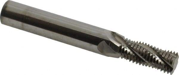 Scientific Cutting Tools - 9/16-16 UN, 0.45" Cutting Diam, 4 Flute, Solid Carbide Helical Flute Thread Mill - Internal/External Thread, 1.088" LOC, 3-1/2" OAL, 1/2" Shank Diam - Exact Tool & Supply