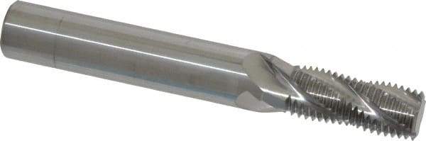 Scientific Cutting Tools - 9/16-18 UNF, 0.45" Cutting Diam, 4 Flute, Solid Carbide Helical Flute Thread Mill - Internal/External Thread, 1.078" LOC, 3-1/2" OAL, 1/2" Shank Diam - Exact Tool & Supply