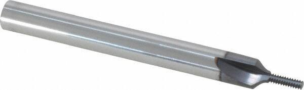 Scientific Cutting Tools - M3x0.50 Thread, 1/4" Shank Diam, TiN Coating, Solid Carbide Straight Flute Thread Mill - 3 Flutes, 2-1/2" OAL, M3 Min Noml Diamter - Exact Tool & Supply