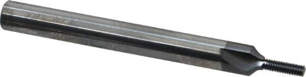 Scientific Cutting Tools - M4x0.50 Thread, 1/4" Shank Diam, TiN Coating, Solid Carbide Straight Flute Thread Mill - 3 Flutes, 2-1/2" OAL, M4 Min Noml Diamter - Exact Tool & Supply
