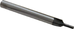 Scientific Cutting Tools - M4x0.70 Thread, 1/4" Shank Diam, TiN Coating, Solid Carbide Straight Flute Thread Mill - 3 Flutes, 2-1/2" OAL, M4 Min Noml Diamter - Exact Tool & Supply