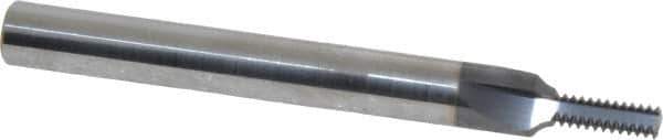 Scientific Cutting Tools - M5x0.80 Thread, 1/4" Shank Diam, TiN Coating, Solid Carbide Straight Flute Thread Mill - 3 Flutes, 2-1/2" OAL, M5 Min Noml Diamter - Exact Tool & Supply