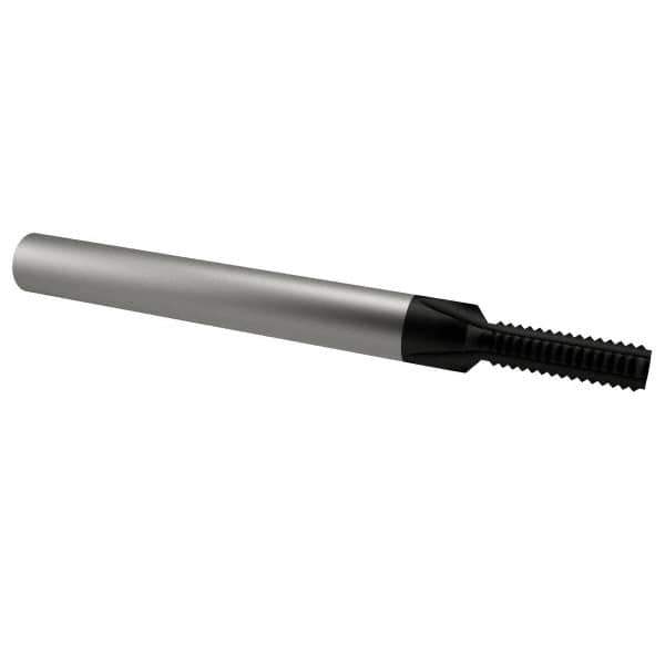 Scientific Cutting Tools - M6x1.00 Thread, 1/4" Shank Diam, TiN Coating, Solid Carbide Straight Flute Thread Mill - 3 Flutes, 2-1/2" OAL, M6 Min Noml Diamter - Exact Tool & Supply