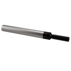 Scientific Cutting Tools - M6x1.00 Thread, 1/4" Shank Diam, TiN Coating, Solid Carbide Straight Flute Thread Mill - 3 Flutes, 2-1/2" OAL, M6 Min Noml Diamter - Exact Tool & Supply