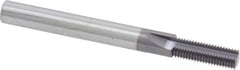 Scientific Cutting Tools - M8x0.75 Thread, 1/4" Shank Diam, TiN Coating, Solid Carbide Straight Flute Thread Mill - 3 Flutes, 2-1/2" OAL, M8 Min Noml Diamter - Exact Tool & Supply