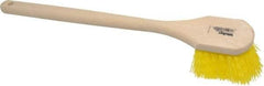 Weiler - 2" Bristle Length, Polypropylene Scrub Brush - 20" OAL, Straight Handle, Yellow, Foam Block - Exact Tool & Supply