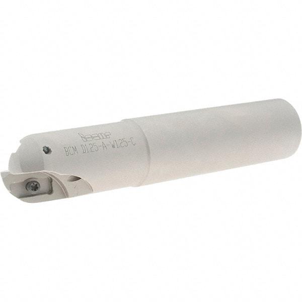 Iscar - 1-1/4" Cut Diam, 1.02" Max Depth of Cut, 1-1/4" Shank Diam, 6.3" OAL, Indexable Ball Nose End Mill - 2.52" Head Length, Straight Shank, BCM Toolholder, BCR... Insert - Exact Tool & Supply