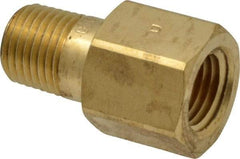 Parker - 1/4 Male Thread x 1/4 Female Thread, Brass Industrial Pipe Adapter - MBSPT x FNPTF, 1,000 psi - Exact Tool & Supply