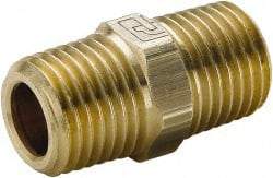 Parker - 3/4 Male Thread, Brass Industrial Pipe Hex Nipple - MBSPT, 1,000 psi - Exact Tool & Supply