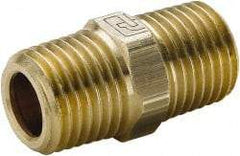 Parker - 3/4 Male Thread, Brass Industrial Pipe Hex Nipple - MBSPT, 1,000 psi - Exact Tool & Supply
