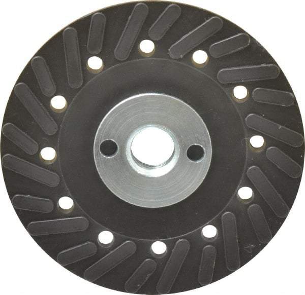 Made in USA - 4" Diam Locking Nut Disc Backing Pad - Hard Density, 20,000 RPM - Exact Tool & Supply